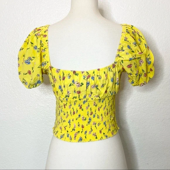 2Bella Yellow Flower Print Blouse - Picture 2 of 7